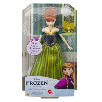 Product Mattel Disney Frozen - Singing Anna (English Language) (HLW56) EN,DE,FR,ES Pack / Carton Blister Pack base image