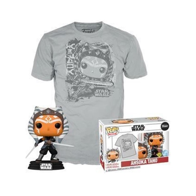 Product T-Shirt Funko Boxed Pop! (Adult): Disney Star Wars Ahsoka Tano (Glows in the Dark) Bobble-Head Vinyl Figure & T-Shirt (S) base image