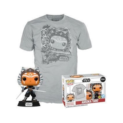 Product T-Shirt Funko Pop! (Adult): Disney Star Wars Ahsoka Tano (Glows in the Dark) Bobble-Head Vinyl Figure & T-Shirt (L) base image