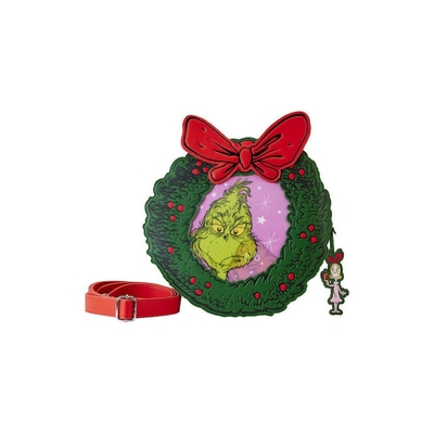 Product Loungefly Dr Seuss: Grinch - Christmas Wreath Figural Crossbody (DSSTB0011) EN,FR,ES,DE,IT,PT,NL,DK,SE,RU Label / Plastic Bag base image