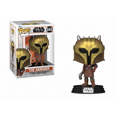 Product Funko Pop! Disney Star Wars: The Mandalorian - The Amorer #668 Bobble-Head Vinyl Figure EN,FR,ES,DE,IT,PT,NL,DK,SE,RU Pack / Carton Window Box with Plastic Film base image