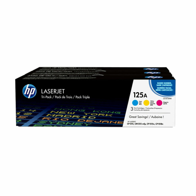 Product Toner HP 125A 3-pack Cyan/Magenta/Yellow Original LaserJet base image