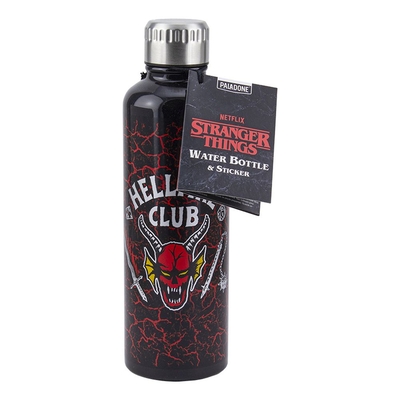 Product Paladone Stranger Things - Hellfire Club Metal Water Bottle (PP9939ST) EN,FR,DE,ES,IT,NL,PT Label / Plastic Bag base image