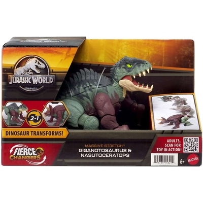 Product Φιγούρες Δράσης Mattel Jurassic World: Fierce Changers Massive Stretch - Giganotosaurus  Nasutoceratops (HPD34) base image