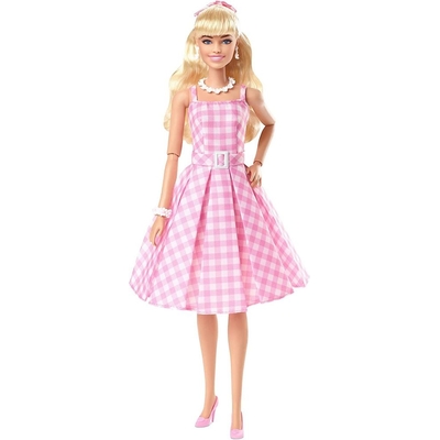 Product Mattel Barbie: The Movie - Collectible Doll Margot Robbie as Barbie in Pink Gingham Dress (HPJ96) EN,FR,DE,ES,PT,IT,NL,SE,DK,NO,FI,PL,CZ,SK,HU,RU,GR,TR,AR Pack / Carton Window Box with Plastic Film base image