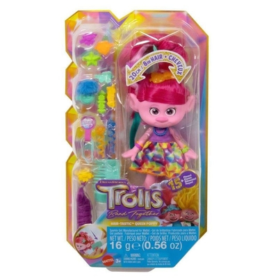 Product Mattel Trolls Band Together - Hair-Tastic Queen Poppy Sparkle Gel (HNF25) EN,FR,DE,ES,PT,IT,NL,SE,DK,NO,FI,PL,CZ,SK,HU,RU,GR,TR,AR Pack / Carton Blister Pack base image
