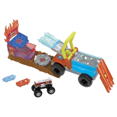 Product Αυτοκίνητα  Οχήματα Mattel Hot Wheels: Monster Trucks Arena Smashers Color Shifters - 5-Alarm Rescue (HPN73) base image