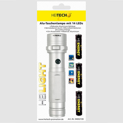 Product Φακός LED Heitech ALU TORCH With 14 LEDs base image