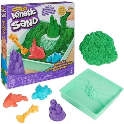 Product Spin Master Kinetic Sand: Sandbox Set - Green (20143455-20146487) EN,FR,ES,DE,NL,IT,PT,RU,PL,CZ,SK,HU,RO,GR,HR,BG,SL,TR Pack / Carton Box base image