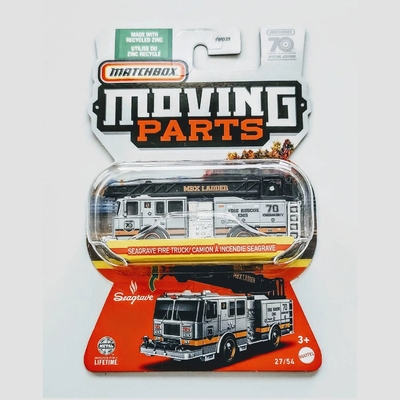 Product Mattel Matchbox: Moving Parts - Seagrave Fire Truck (HLG12) EN,FR,DE,IT,NL,ES,PT,SE,FI,DK,NO,BG,PL,CZ,SL,HU,RO,GR,TR,RU,AR Pack / Carton Blister Pack base image