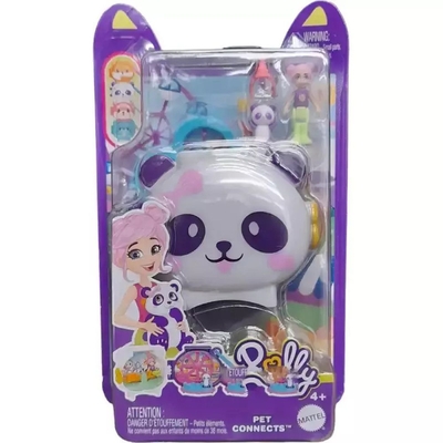 Product Mattel Polly Pocket Mini: Pet Connects - Panda Compact Playset (HRD38) EN,FR,DE,ES,PT,IT,NL,SE,DK,NO,FI,PL,CZ,SK,HU,RU,GR,TR,AR Pack / Carton Blister Pack base image