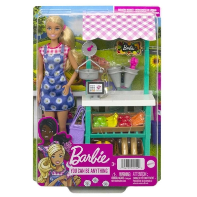 Product Mattel Barbie You can be Anything - Farmers Market Playset (HCN22) EN,FR,DE,IT,NL,ES,PT,SE,FI,DK,NO,BG,PL,CZ,SL,HU,RO,GR,TR,RU,AR Pack / Carton Blister Pack base image