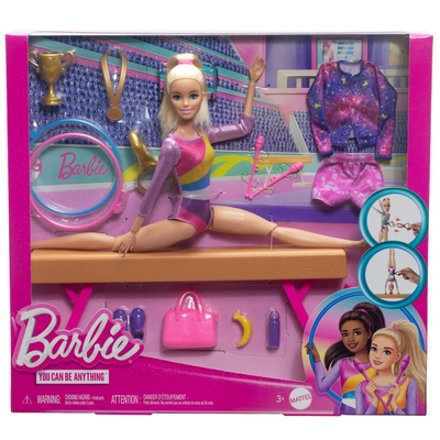 Product Mattel Barbie You Can be Anything - Gymnastics Playset (HRG52) EN,FR,DE,IT,NL,ES,PT,SE,FI,DK,NO,BG,PL,HU,RO,GR,TR,RU,AR Pack / Carton Window Box with Plastic Film base image