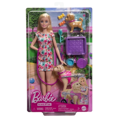 Product Mattel Barbie: You Can Be Anything - Doll with Puppies and Pet Wheelchair Playset (HTK37) EN,FR,DE,IT,NL,ES,PT,SE,FI,DK,NO,BG,PL,CZ,SL,HU,RO,GR,TR,RU,AR Pack / Carton Blister Pack base image