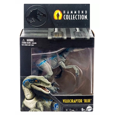 Product Mattel Jurassic World: Hammond Collection - Velociraptor Blue (HTV62) EN,FR,DE,ES,PT,IT,NL,SE,DK,NO,FI,PL,CZ,SK,HU,RU,GR,TR,AR Pack / Carton Window Box with Plastic Film base image
