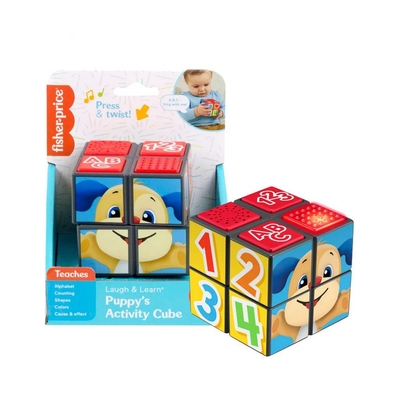 Product Fisher-Price Laugh Learn Puppys Activity Cube (HWH13) Greek Pack / Carton Window Box without Plastic Film base image