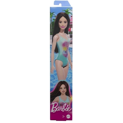 Product Κούκλα Mattel Barbie: Beach - Black Hair Doll Wearing Tropical Blue Swimsuit (HPV22) base image