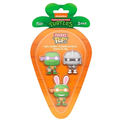 Product Funko 3-Pack Carrot Pocket Pop!: Teenage Mutant Ninja Turtles - Donatello/Michelangelo/Shredder Vinyl Figures base image