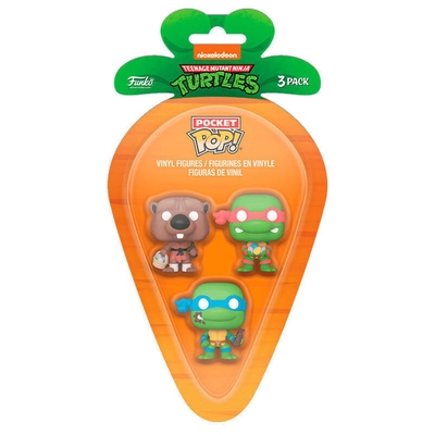 Product Funko 3-Pack Carrot Pocket Pop!: Teenage Mutant Ninja Turtles - Leonardo/Raphael/Splinter Vinyl Figures base image