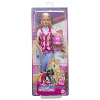 Product Κούκλα Mattel Barbie Mysteries: The Great Horse Chase - Malibu Doll with Riding Clothes Accessories (HXJ38) base image