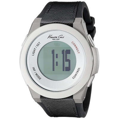 Product Ρολόι Unisex Kenneth Cole 10023867 (50mm) Υφασμάτινο Λουράκι Μαύρο base image