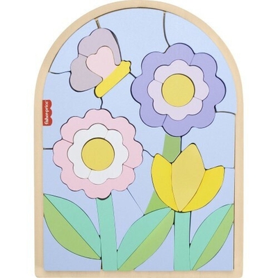 Product Εκπαιδευτικό Παιχνίδι Fisher-Price: Wooden Flower Puzzle Blocks (HXT97) base image