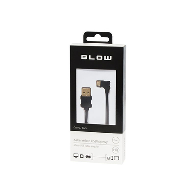 Product Καλώδιο USB Blow σε microUSB Γωνία 1m Μαύρο base image