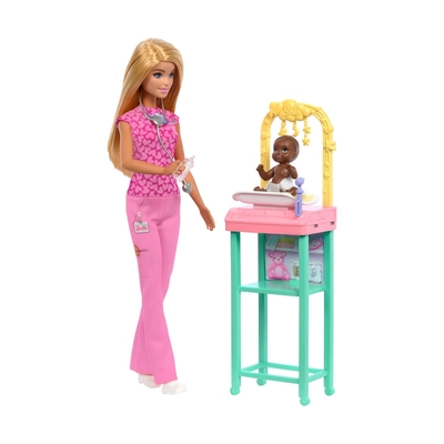Product Κούκλα Mattel Barbie You Can Be Anything Baby Doctor Doll with Blonde Hair (JCR72) base image