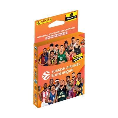 Product Αυτοκόλλητα Panini Euroleague 2025: Mini Blister with 40 Stickers Total (8 packs of 5 stickers) base image