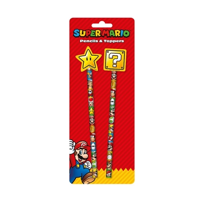 Product Σετ μολύβια ξύλινα & γόμα Pyramid Nintendo: Super Mario - Core Pencil Topper 2Pk (SR73432) base image