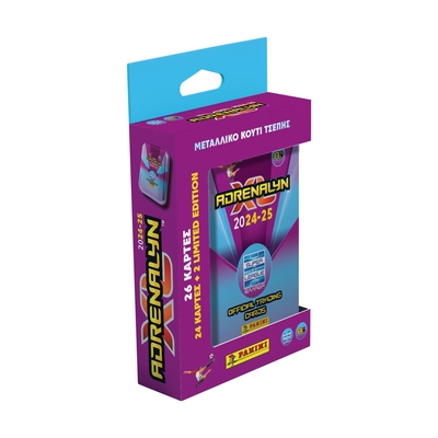 Product Αυτοκόλλητα Panini Superleague 2025: Adrenalyn XL Metal Pocket Tin (26 Cards Total) base image