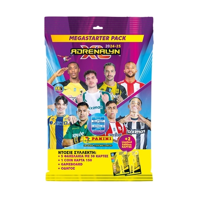 Product Αυτοκόλλητα Panini Superleague 2025: Adrenalyn XL Mega Starter Pack (33 Cards Total) base image