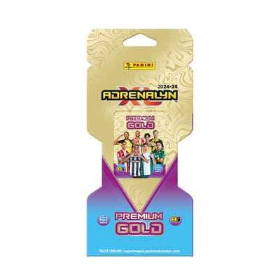 Product Αυτοκόλλητα Panini Superleague 2025: Adrenalyn XL Premium Gold Blister (15 Cards Total) base image