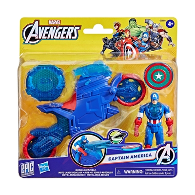 Product Φιγούρα Δράσης Hasbro Marvel Avengers Epic World of Action Captain America Shield-Shot Cycle Vehicle 4" Figure (G0889) base image