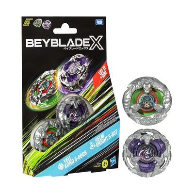 Product Διαδραστικό Παιχνίδι Hasbro Bey Blade X  Dual Pack  Yell Kong Helm Knight (G0198) base image