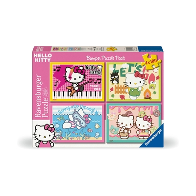 Product Παζλ Ravensburger Hello Kitty - Let's Go, Hello Kitty! (4x100 pcs) (12004159) base image