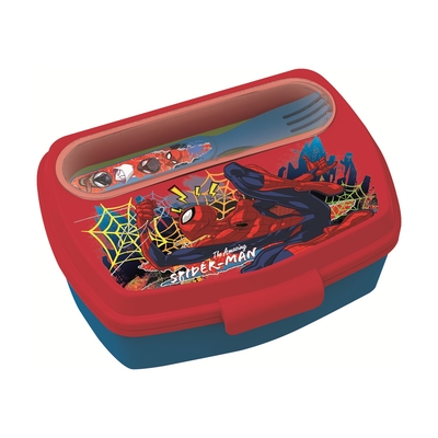 Product Σχολική Δοχείο Φαγητού Stor: Marvel Spiderman Moving Target - Funny With Cutlery (83509) base image