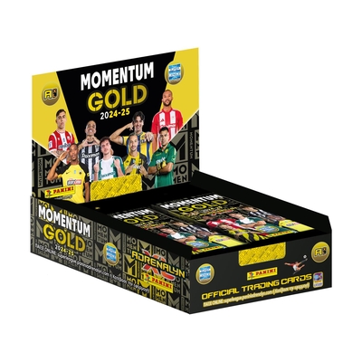 Product Αυτοκόλλητα Panini Superleague 2025 Adrenalyn: Momentum Gold - Display of 10 Packs (6 Cards per Pack) base image