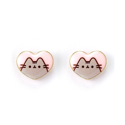 Product Σκουλαρίκια Carat Shop Pusheen - the Cat Pink Enamel and Gold Heart Stud (PTCE0104) base image