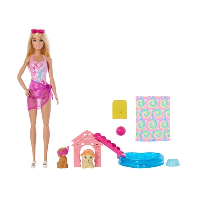 Product Κούκλα Mattel Barbie - Puppy Pool Party (JBF35) base image