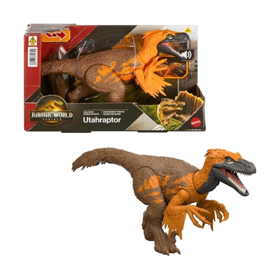 Product Φιγούρα Mattel Jurassic World Rebirth: Wild Roar - Utahraptor (JGC80) base image