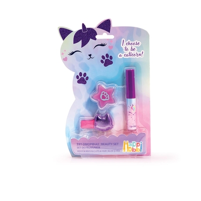 Product Παιχνίδι Ομορφιάς AS Happi Hobbi: Beauty Set - I Choose to be a Caticorn Lips & Hair (1081-60001) base image