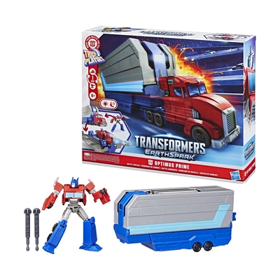Product Φιγούρα Hasbro Transformers Truck to Playset: Earthspark - Optimus Prime Battle Trailer (G0750) base image