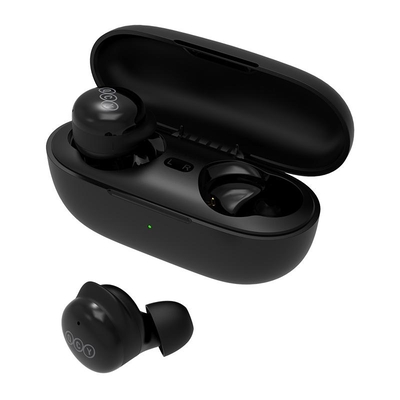 Product Bluetooth Ακουστικά Qcy T17 TWS Black 6mm dynamic driver-mic noise cancel. Music time: 4h. Calling time: 3,5h. base image