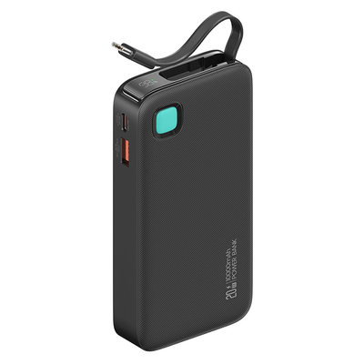 Product Power Bank Usams Cd224 με Καλώδιο USB-C, 2X Θύρες Εξόδου, 10000mAh, 20W, Μαύρο base image
