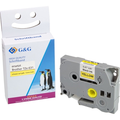 Product Ταινία Ετικετογράφου G&G 12mm x 8m sw-gb Συμβατή Brother TZe-631 base image