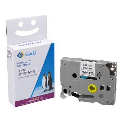 Product Ταινία Ετικετογράφου G&G 12mm x 8m sw-ws Συμβατή Brother Tze-231 base image