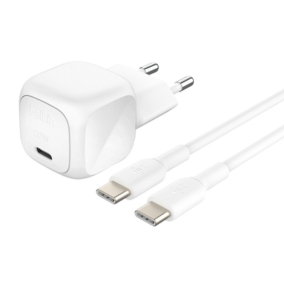 Product Φορτιστής Πρίζας Belkin BOOST USB-C 20W PPS 1m USB-C WCA009KQ1MWH-B6 base image