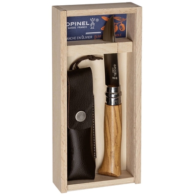 Product Σουγιάς Opinel No. 08 Olive wood + sheath in pencil box base image