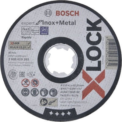 Product Δίσκος Κοπής Bosch X-LOCK INOX 115x1mm base image